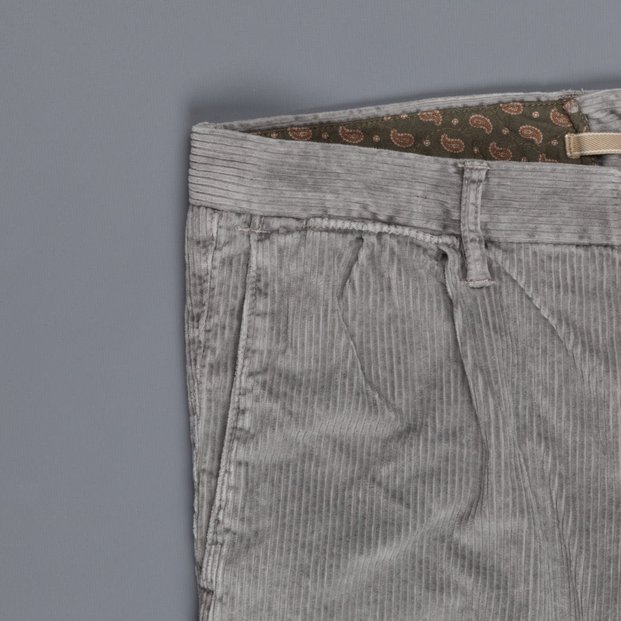 Incotex Model 1ST601 Velvet Corduroy Grigio Chiaro