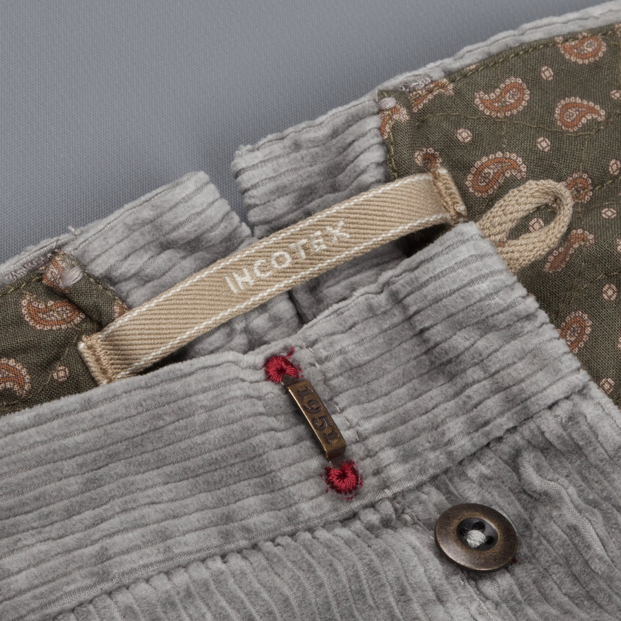 Incotex Model 1ST601 Velvet Corduroy Grigio Chiaro