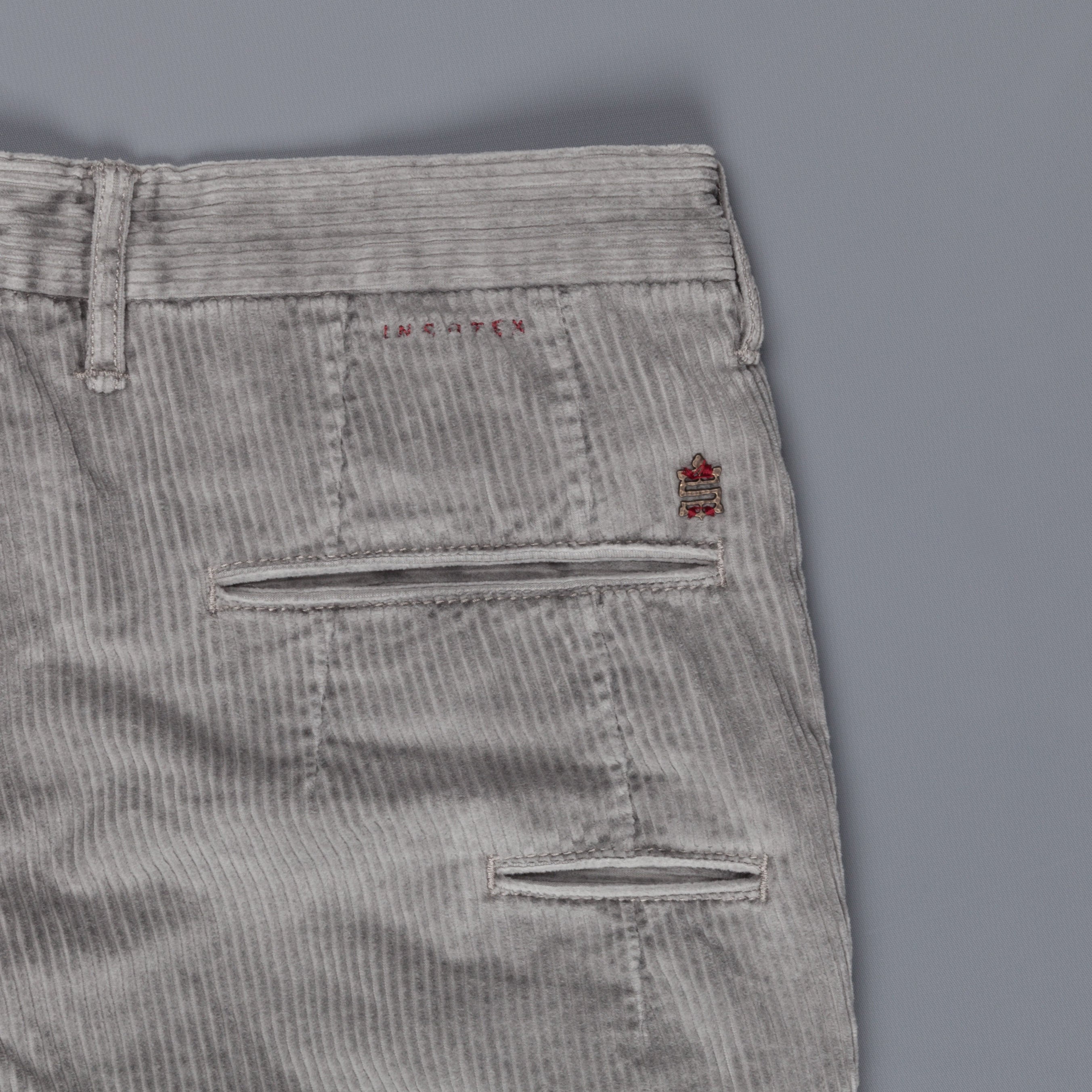 Incotex Model 1ST601 Velvet Corduroy Grigio Chiaro