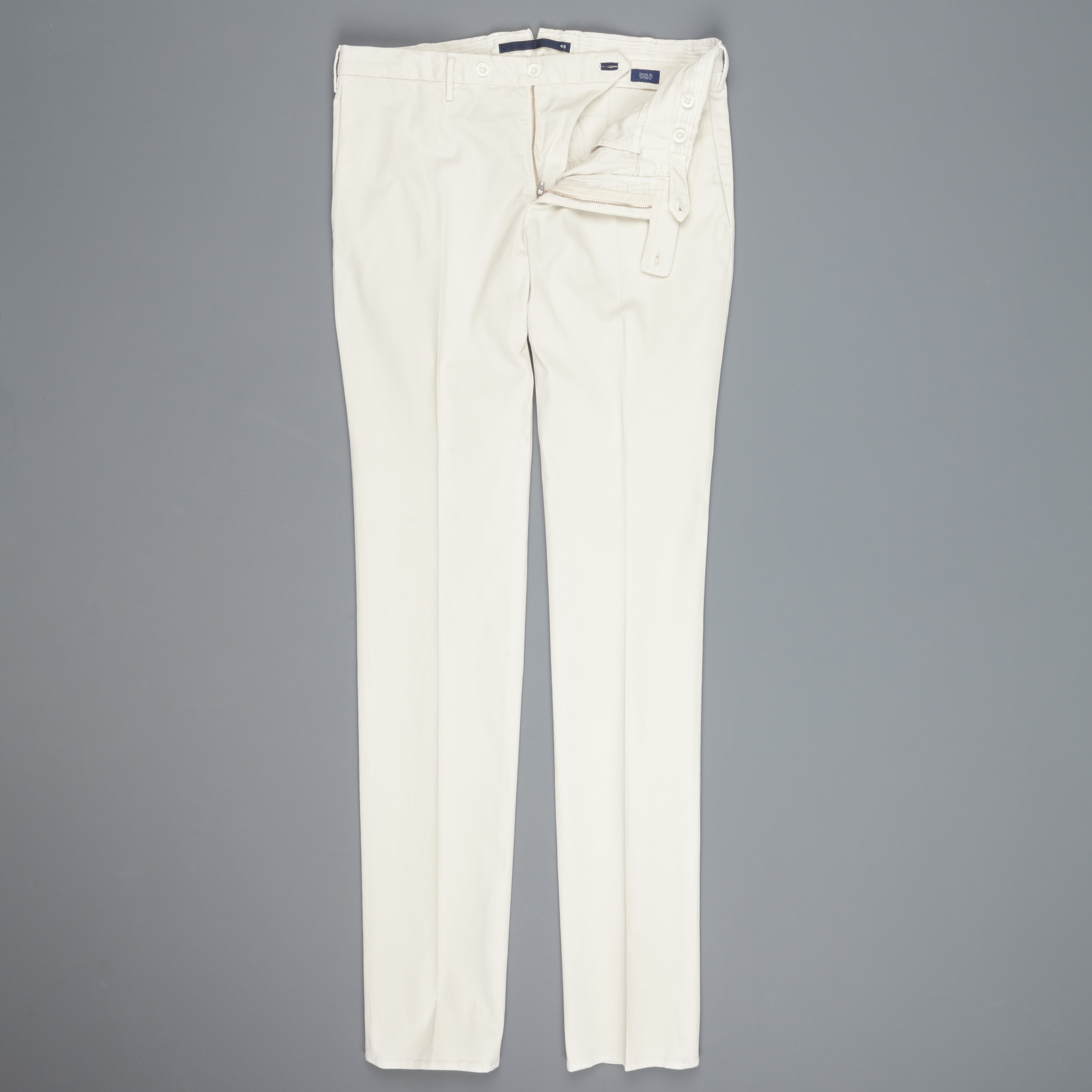 Incotex Venezia model 82 skin fit trico chino pants bianco naturale