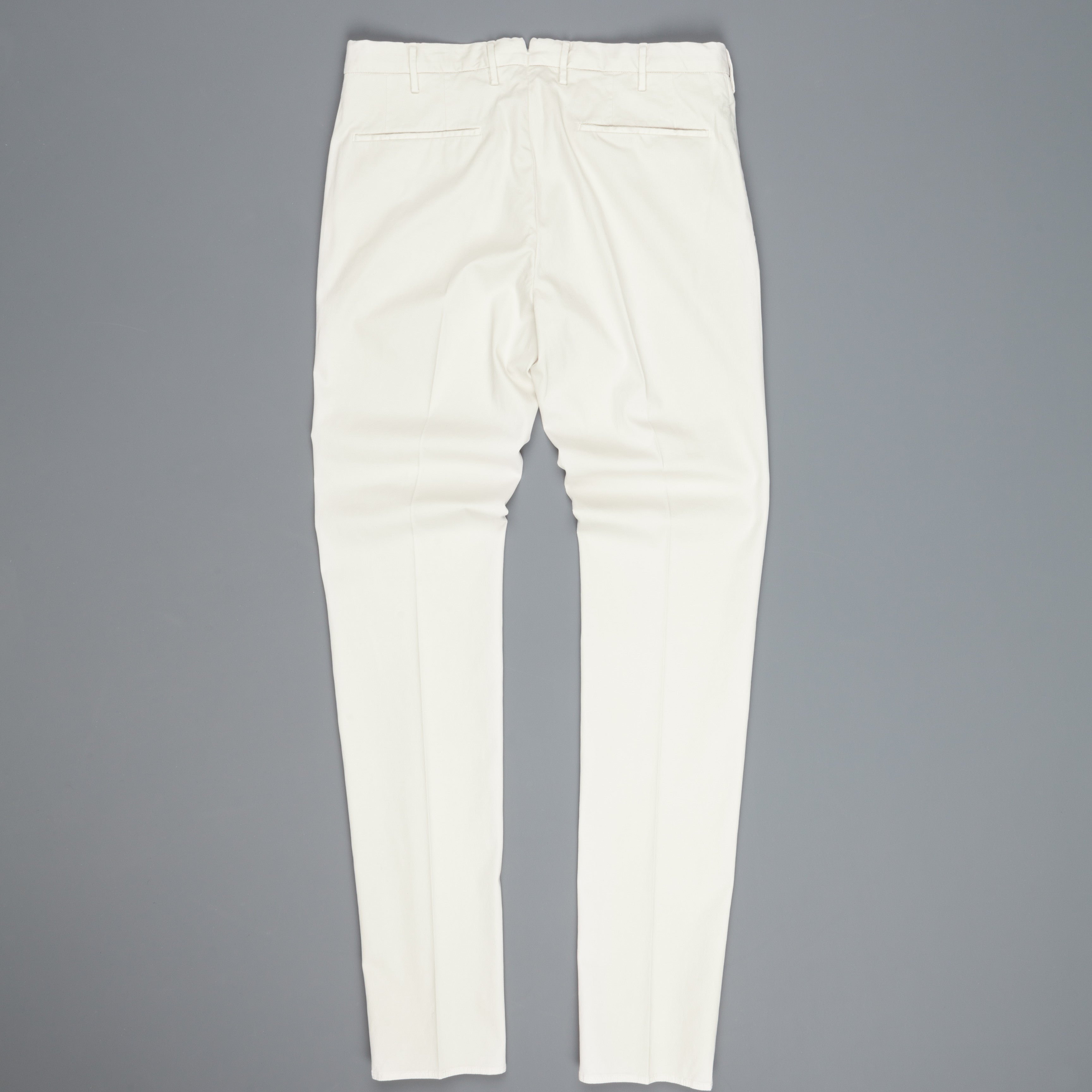 Incotex Venezia model 82 skin fit trico chino pants bianco naturale