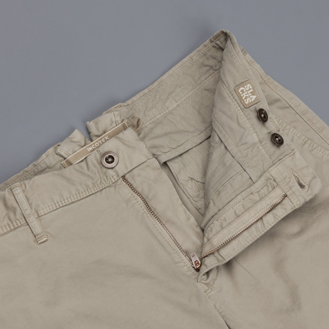 Incotex Slacks 1st603 Stretch Chino Verde Marcio Chiaro