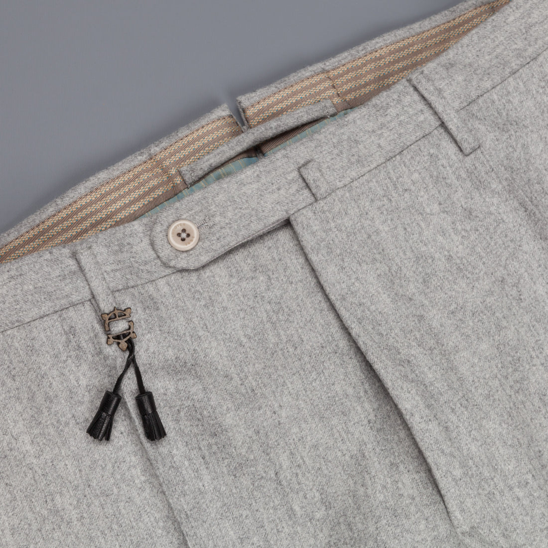 Incotex Venezia Model 16 Tapered Fit Flannel Grigio Chiaro