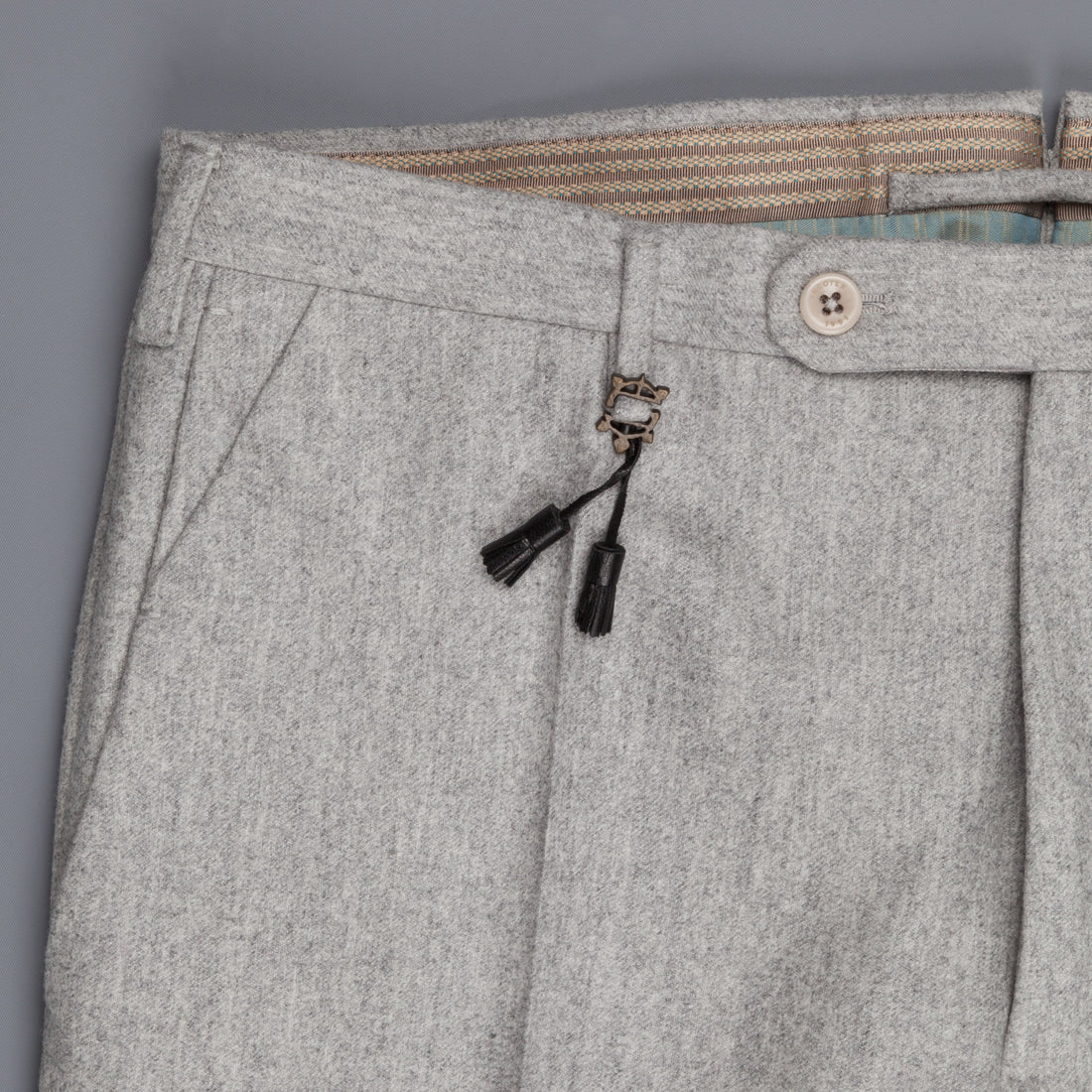 Incotex Venezia Model 16 Tapered Fit Flannel Grigio Chiaro