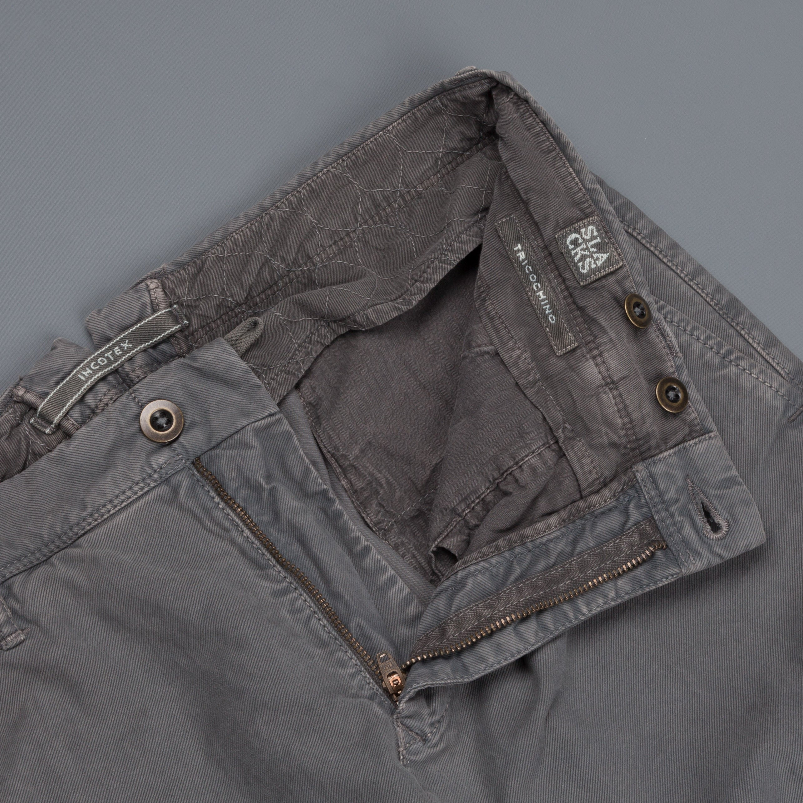 Incotex Slacks skinfit model 1ST619  cotton stretch Grigio Scuro
