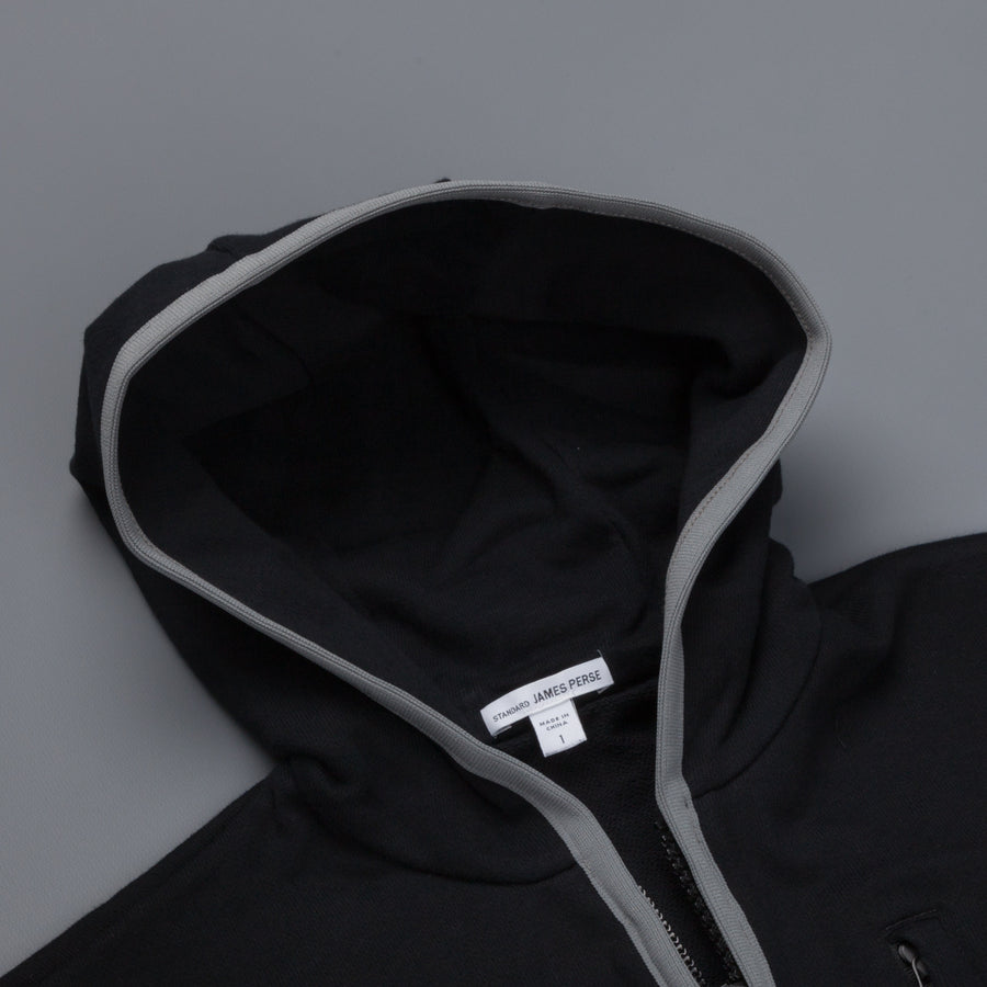 James Perse French Terry Full zip hoody Black Grey