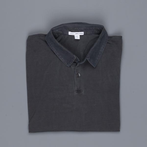 James Perse Revised standard polo Carbon Pigment