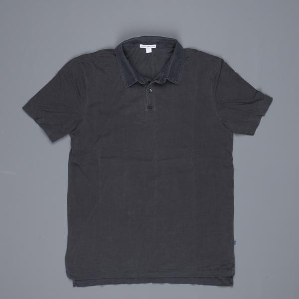 James Perse Revised standard polo Carbon Pigment
