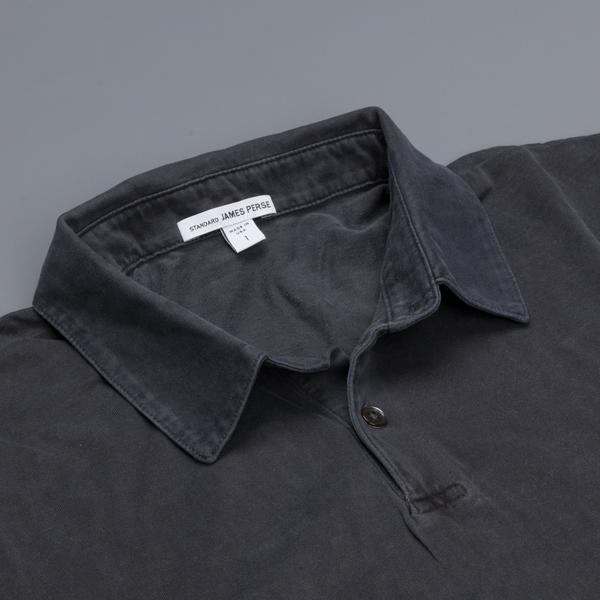 James Perse Revised standard polo Carbon Pigment
