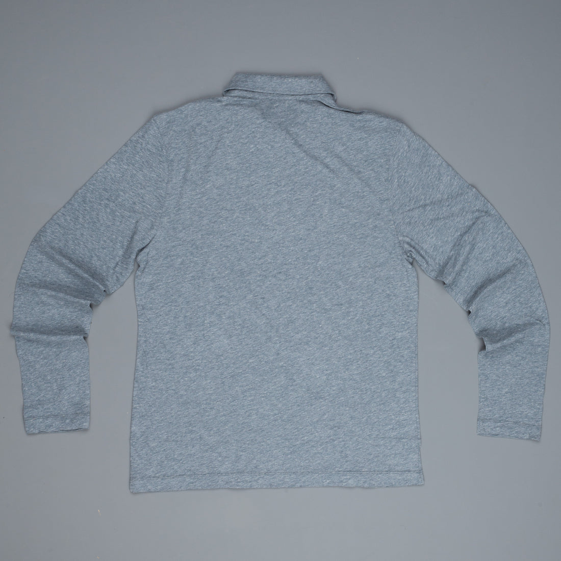 James Perse Japan Melange jersey polo l/s Dusty Blue melange