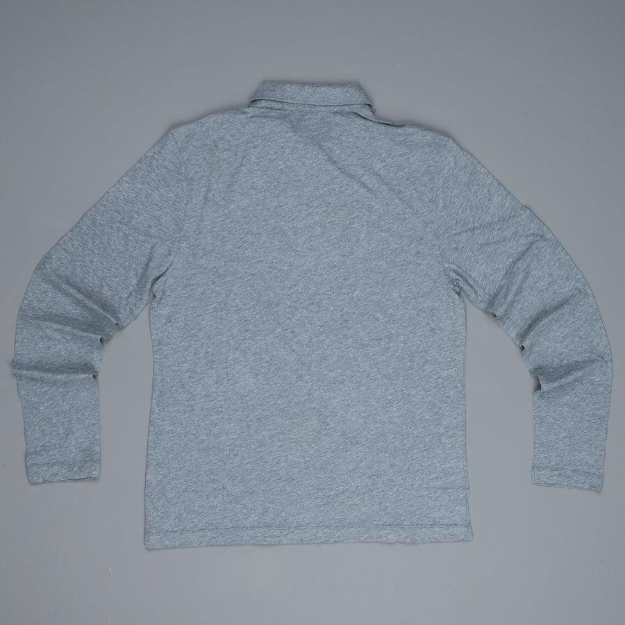 James Perse Japan Melange jersey polo l/s Dusty Blue melange