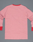 Merz B Schwanen 226 button facing shirt red white stripe
