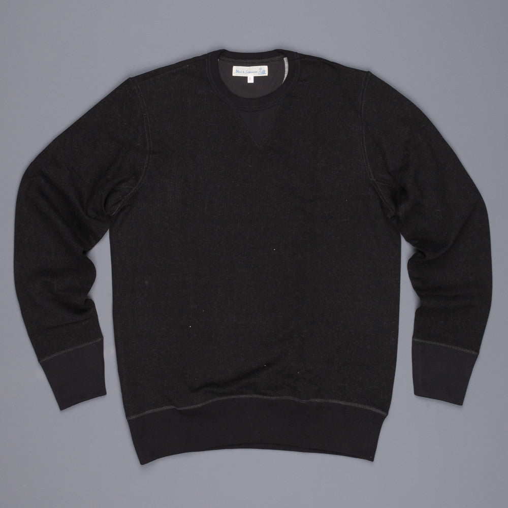 Merz B Schwanen 3w48 Wool/Cotton Black melange sweat