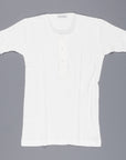 Merz B. Schwanen 103 button facing shirt 1/4 sleeve white
