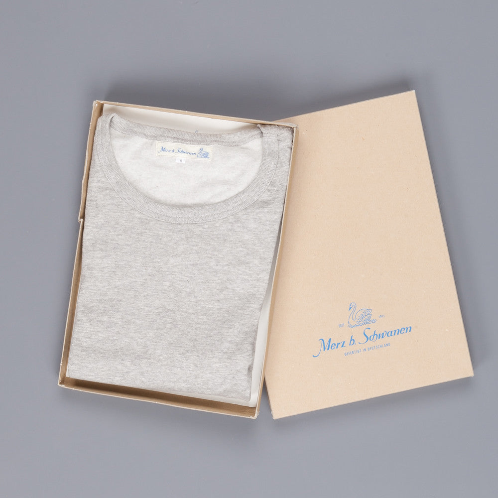Merz B. Schwanen 215 t shirt 1/4 open sleeve grey melange