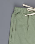 Merz B Schwanen 356 3 thread fleece sweatpants short in Light Army