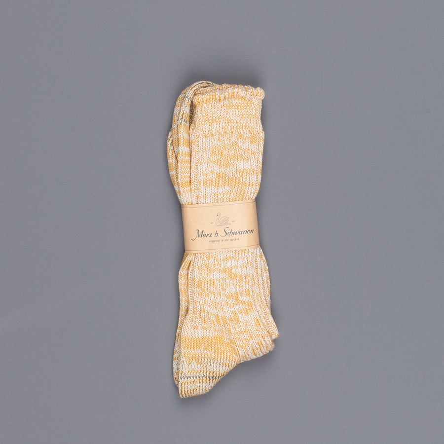 Merz B Schwanen 271 socks 2 thread cotton yellow melange