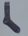 Merz B Schwanen ribbed merino wool socks dark navy nature