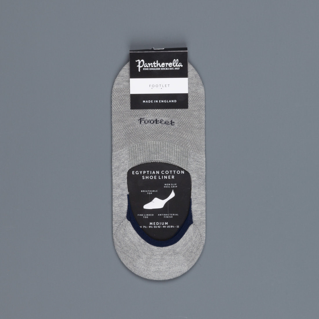 Pantherella Footlet Socks Light Grey