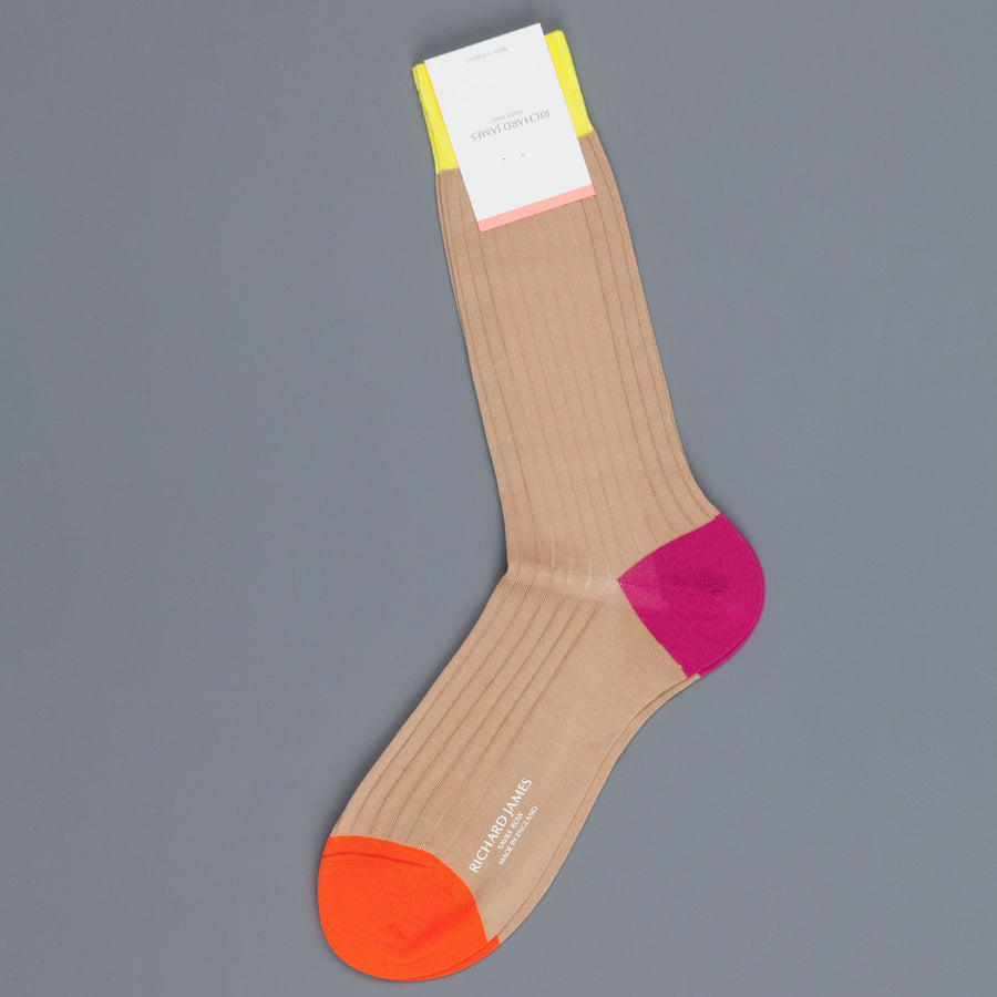 Richard James Trinidad socks in Light Khaki