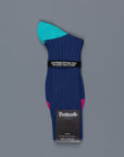 Pantherella Portobello Ocean Navy Socks in egyptian cotton lisle