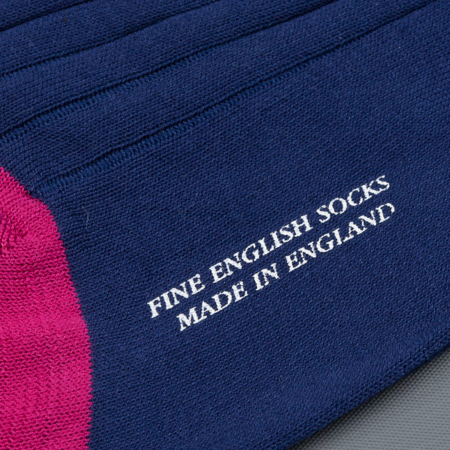 Pantherella Portobello Ocean Navy Socks in egyptian cotton lisle