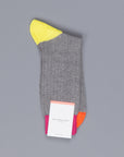 Richard James Berber cotton socks in Mid Grey Mix