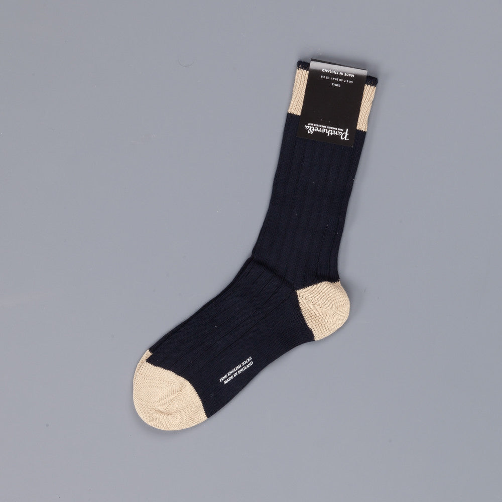 Pantherella Barrow Cotton socks Navy light Khaki