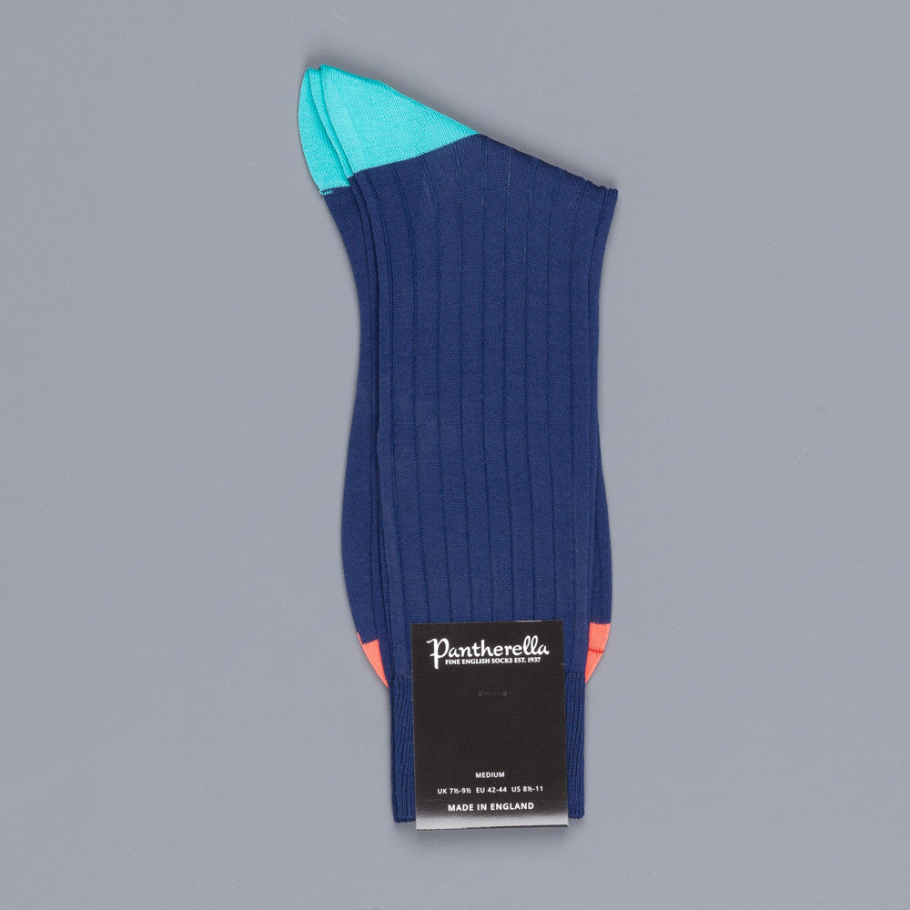 Pantherella Portobello Ocean socks in egyptian cotton lisle