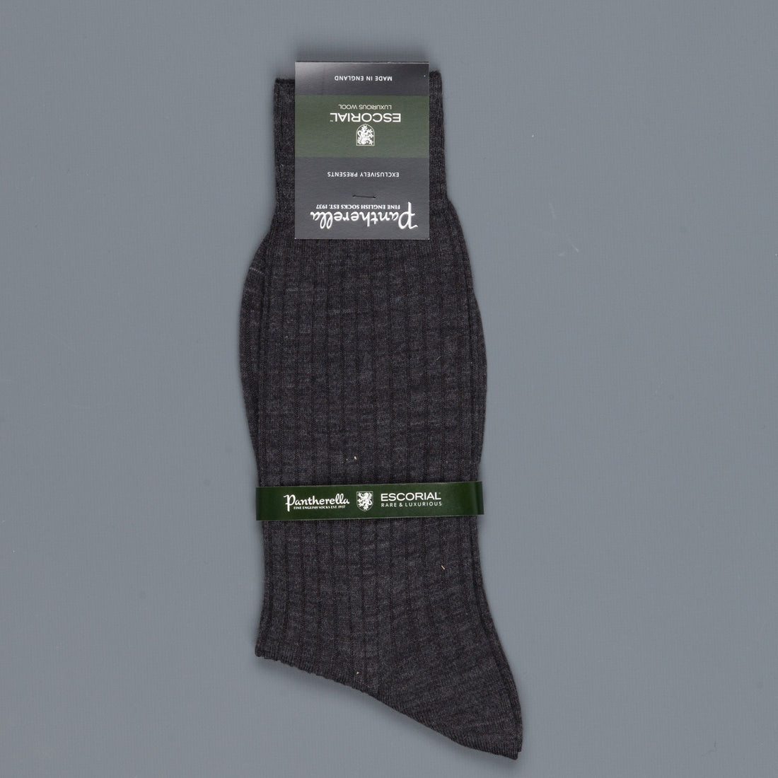 Pantherella Escorial wool ankle high socks Dark Grey