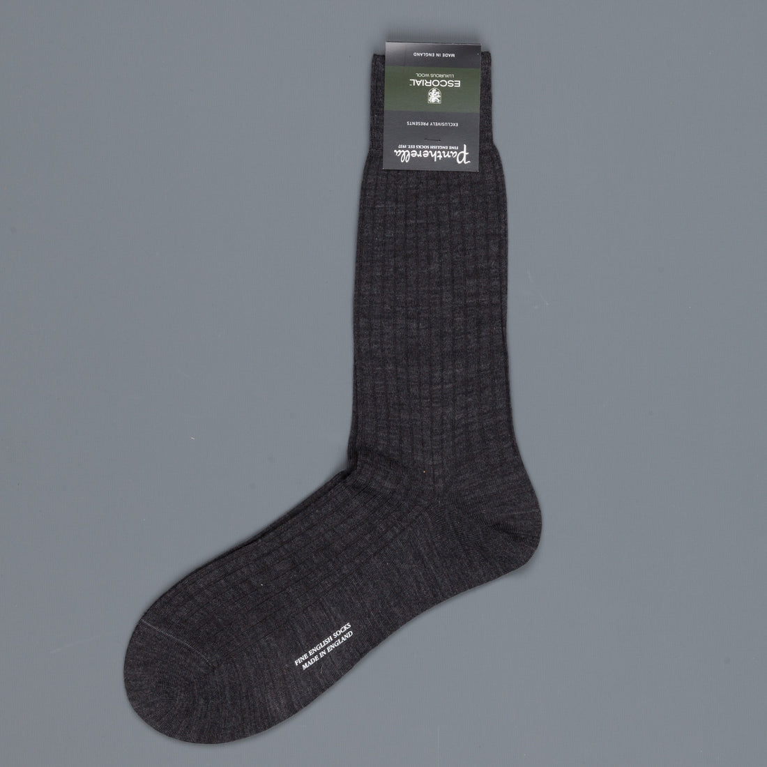 Pantherella Escorial wool ankle high socks Dark Grey