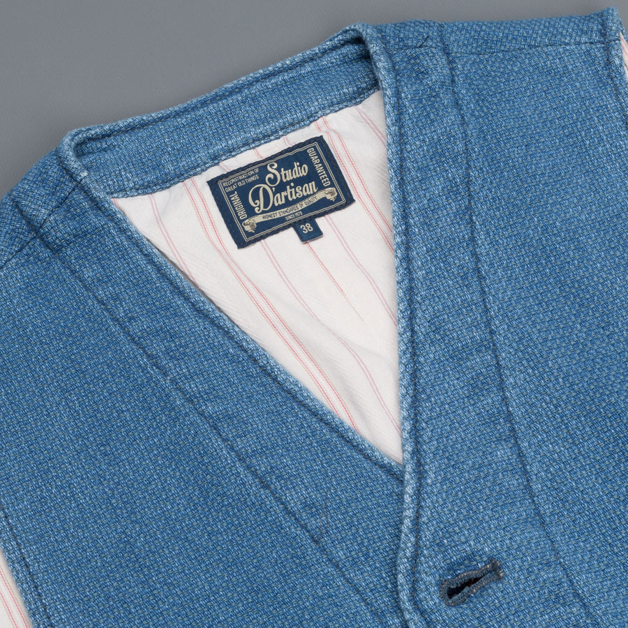 Studio D'Artisan indigo dyed waistcoat model 4413U