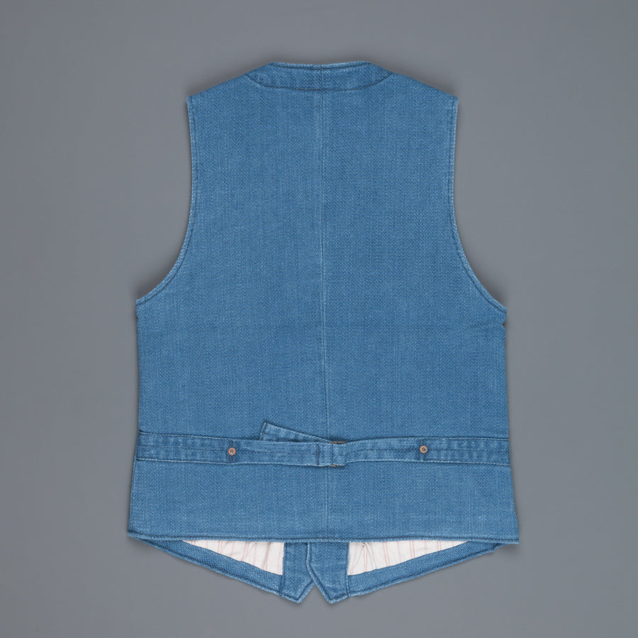 Studio D'Artisan indigo dyed waistcoat model 4413U