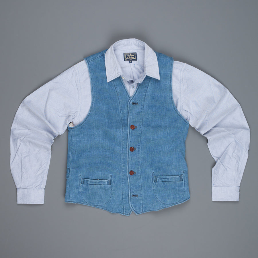 Studio D'Artisan indigo dyed waistcoat model 4413U
