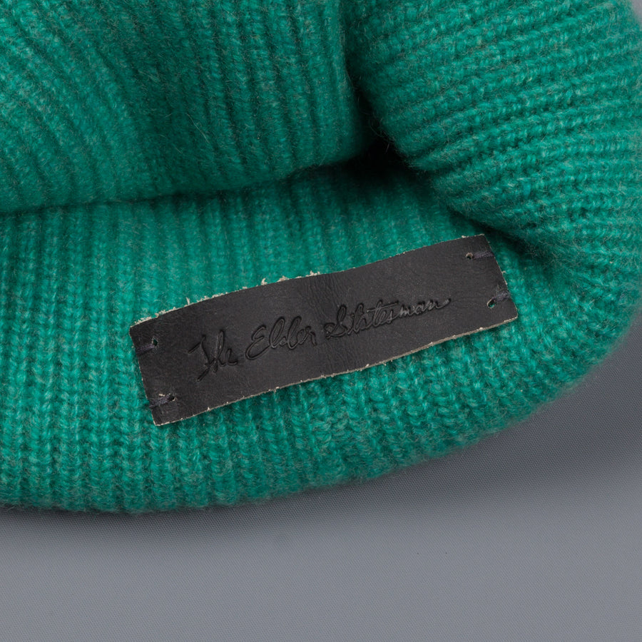 The Elder Statesman 100% Cashmere Watchman cap in Turquoise