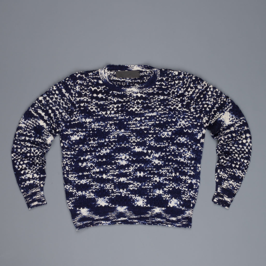 The Elder Statesman 100% cashmere tuck pop crew G blues