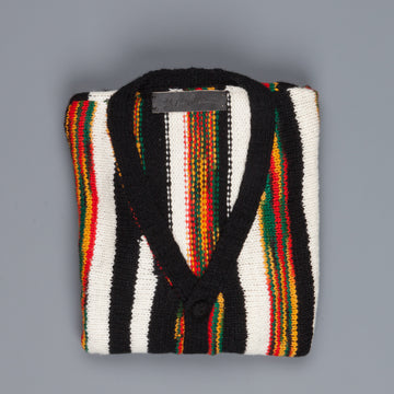 The Elder Statesman 100% Cashmere Rolo Cardigan Rasta