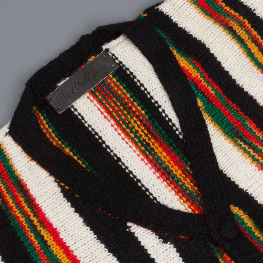 The Elder Statesman 100% Cashmere Rolo Cardigan Rasta