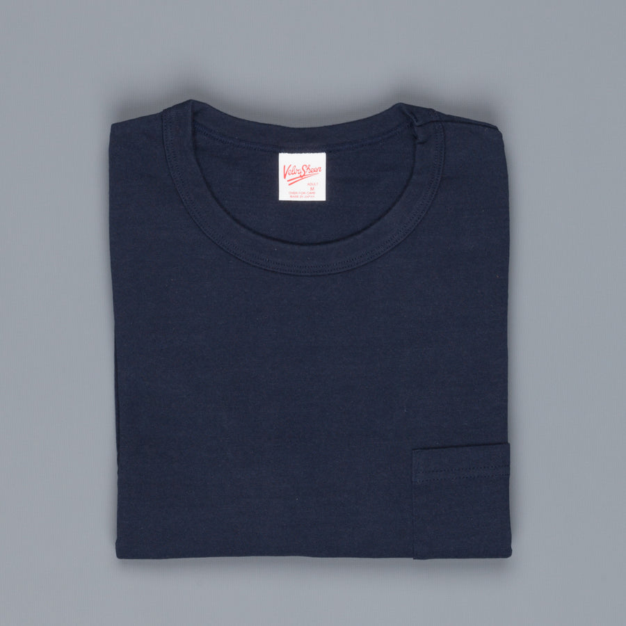 Velva Sheen Recycled Cotton Longsleeve Crew Neck Tee Navy