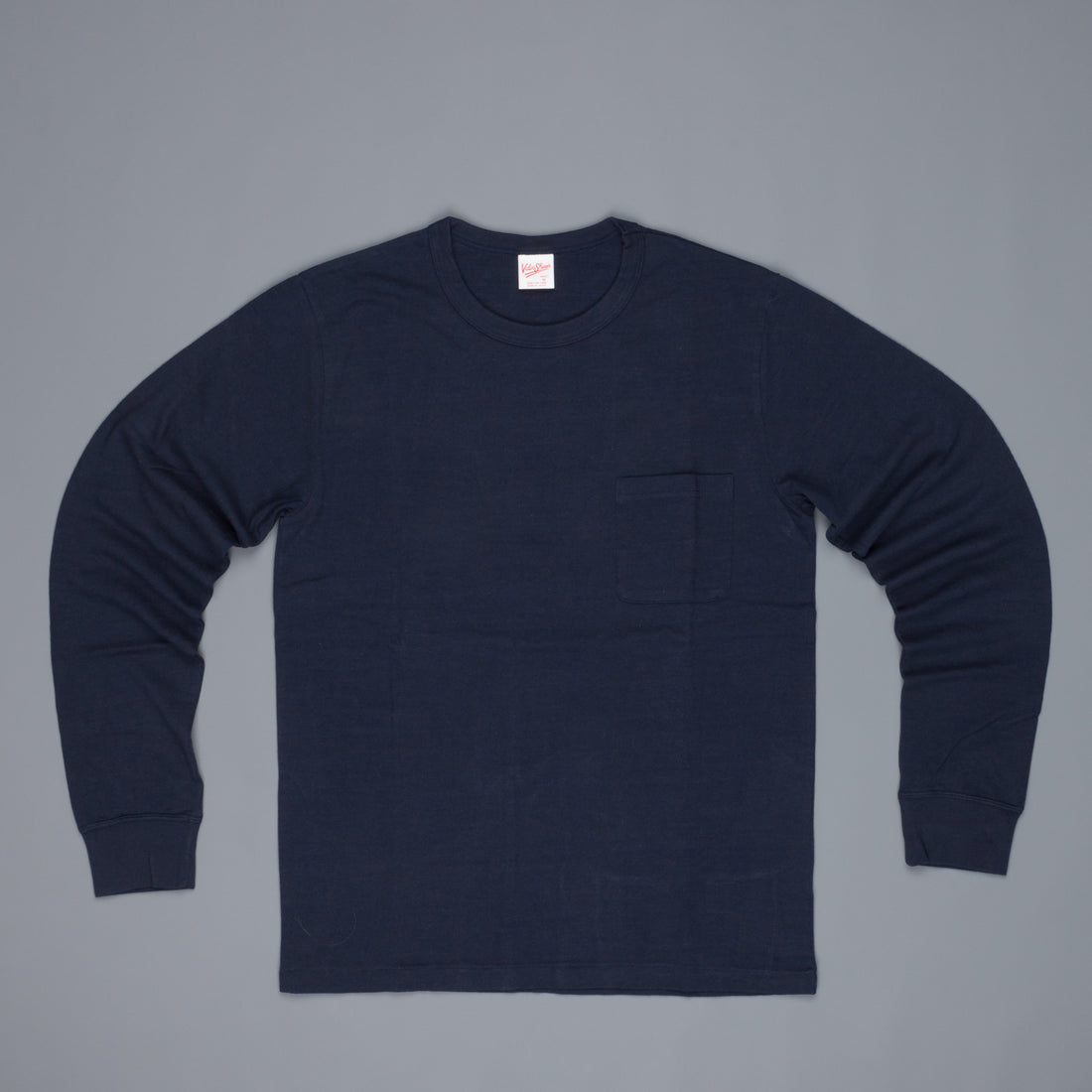 Velva Sheen Recycled Cotton Longsleeve Crew Neck Tee Navy