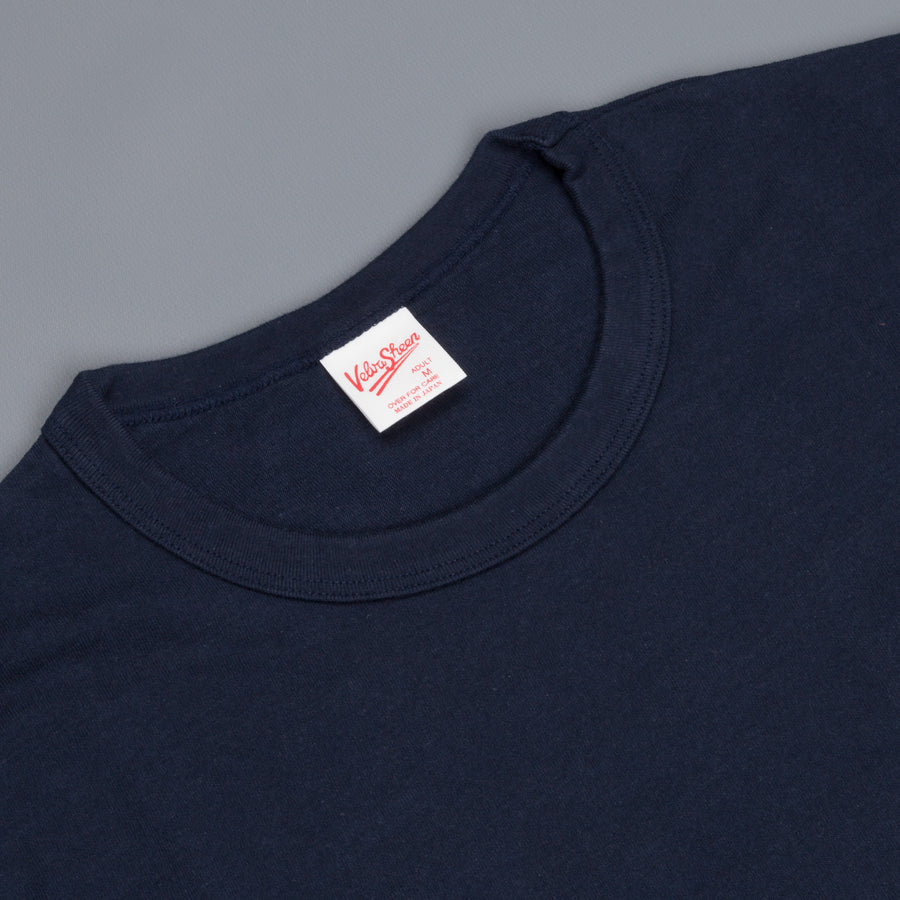 Velva Sheen Recycled Cotton Longsleeve Crew Neck Tee Navy