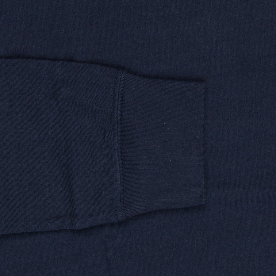 Velva Sheen Recycled Cotton Longsleeve Crew Neck Tee Navy