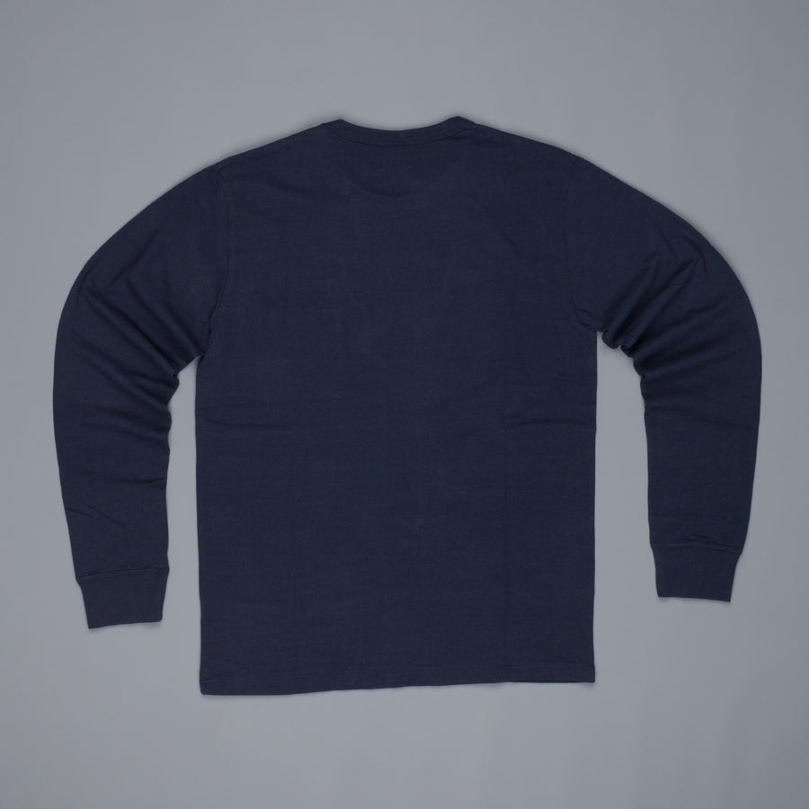 Velva Sheen Recycled Cotton Longsleeve Crew Neck Tee Navy