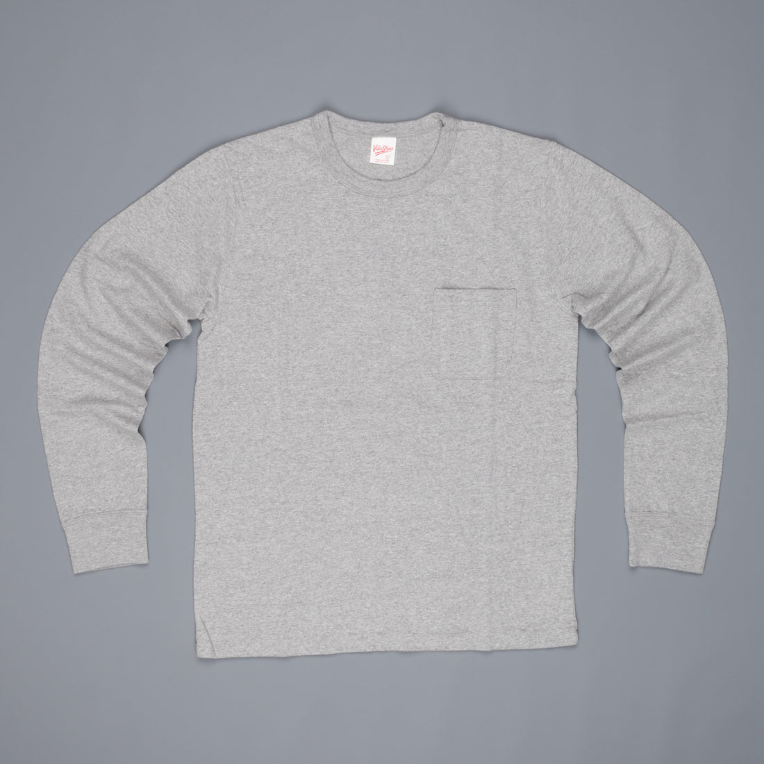 Velva Sheen Recycled Cotton Longsleeve Crew Neck Tee Heather Grey