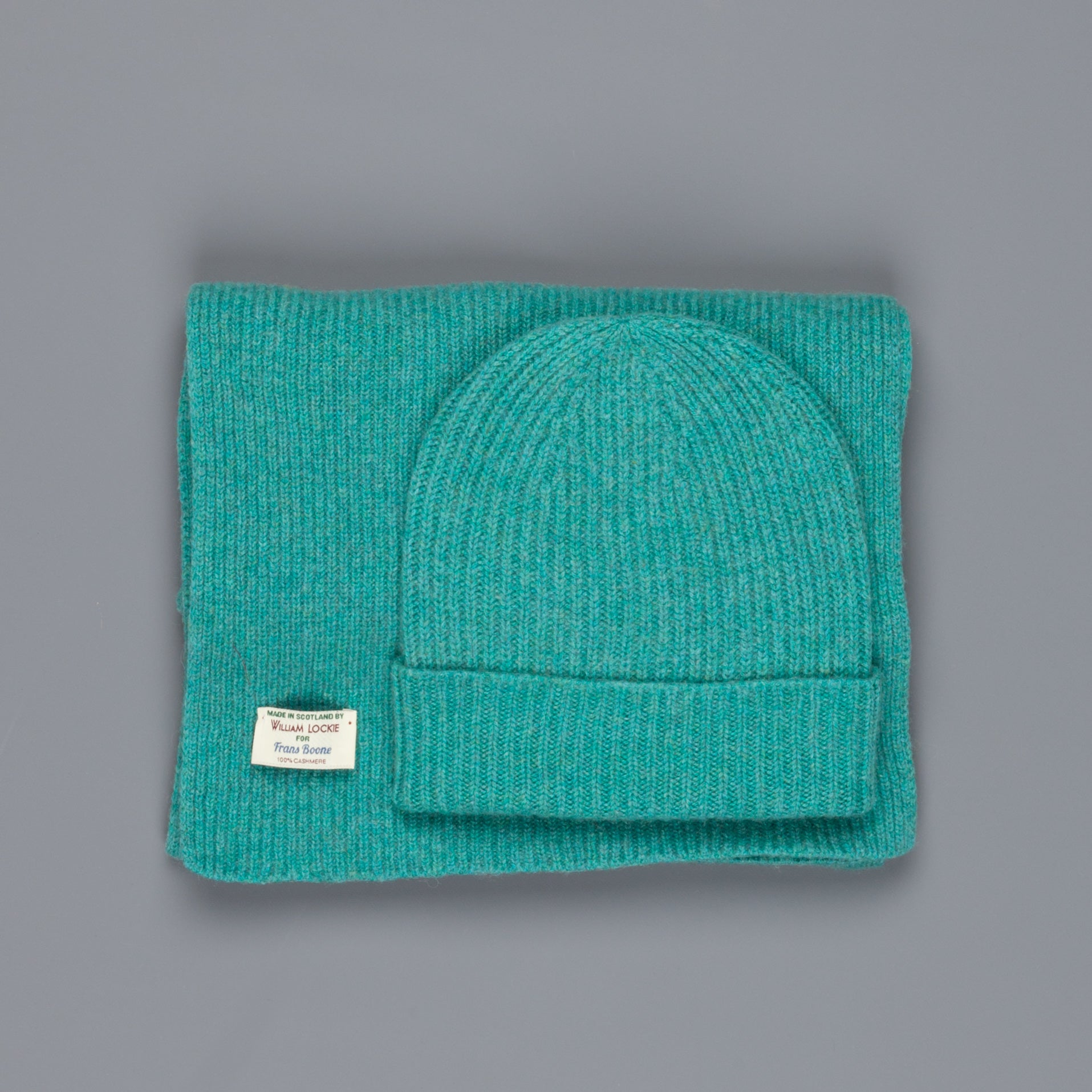William Lockie Cashmere Ribbed Hat And Scarf Set Paisley