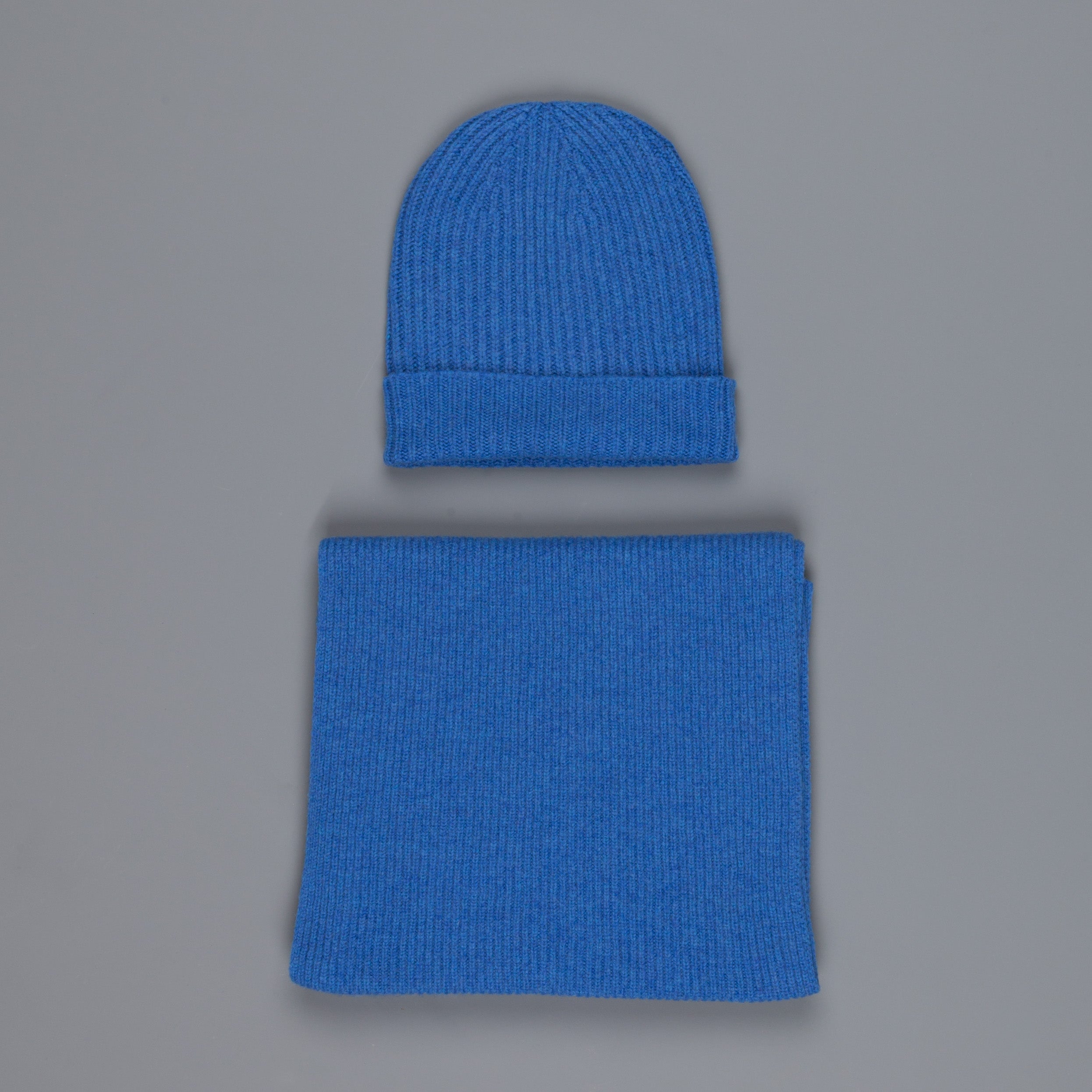 William Lockie Cashmere Ribbed Hat And Scarf Set M10064