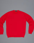 Zanone Crew neck crepe cotton sweater rosso