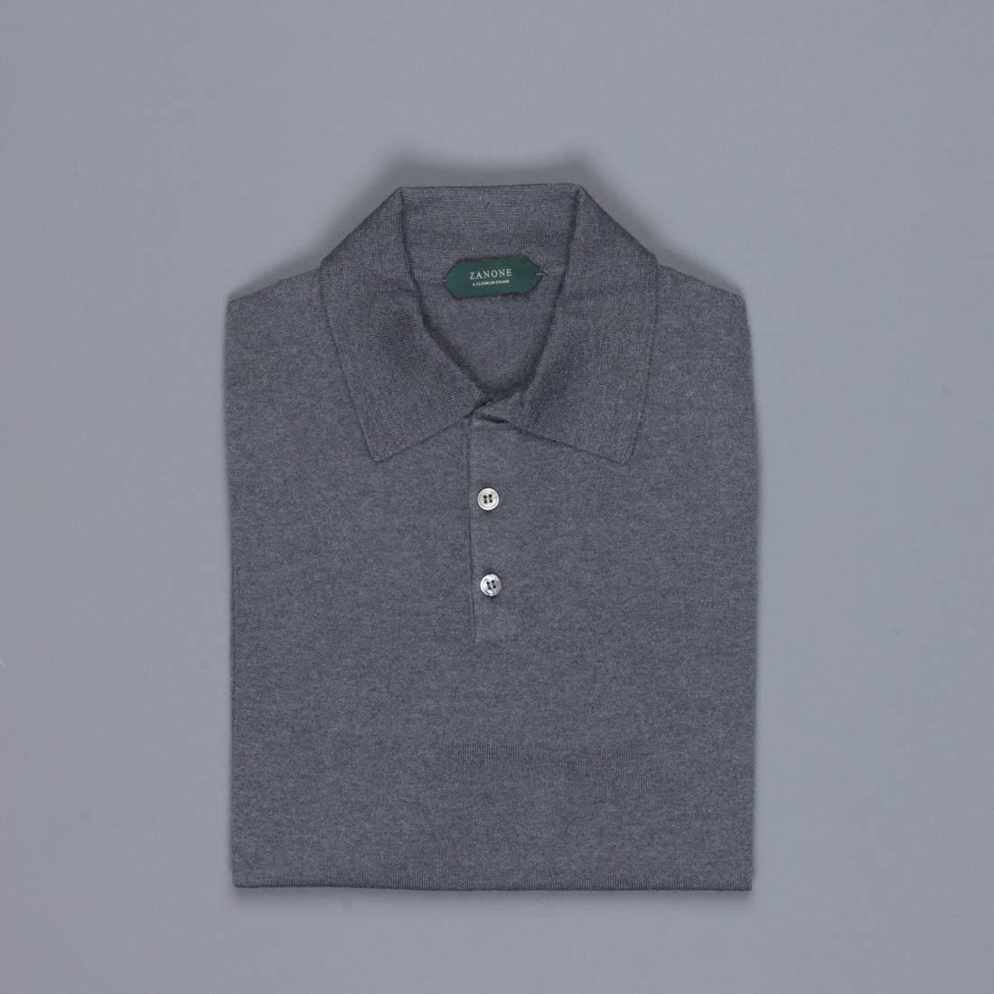 Zanone Cashmere Polo Dark Grey