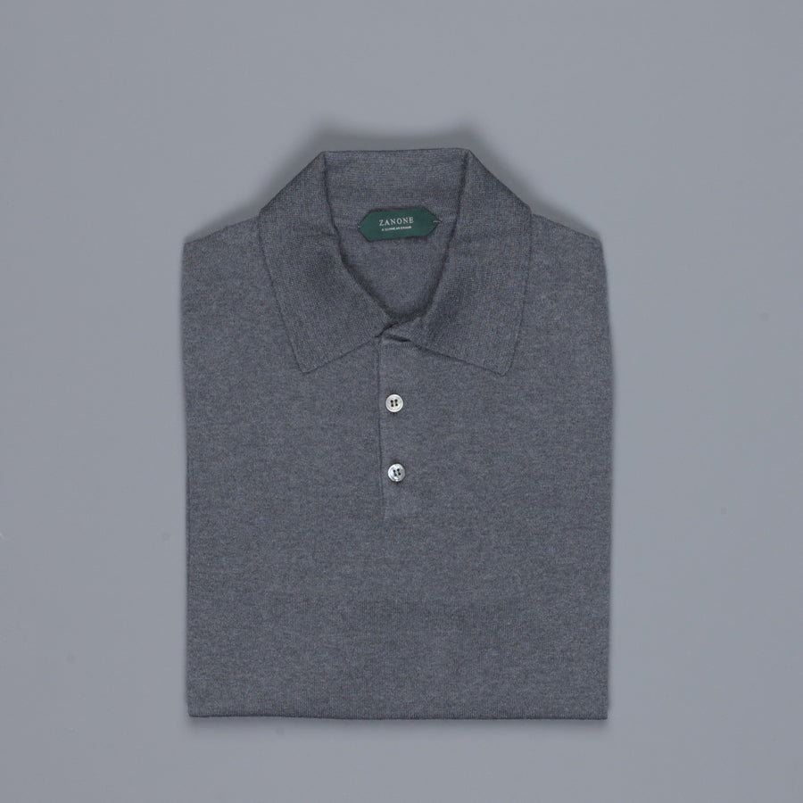Zanone Cashmere Polo Dark Grey