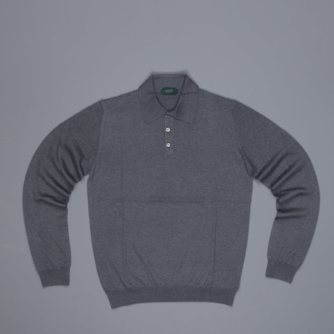 Zanone Cashmere Polo Dark Grey